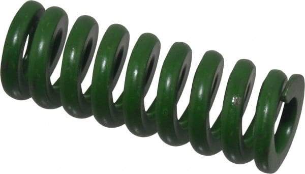 Associated Spring Raymond - 3/4" Hole Diam, 3/8" Rod Diam, 2" Free Length, Green Die Spring - 340 Lb Max Deflection, 0.5" Max Deflection, Extra Heavy Duty, Chromium Alloy Steel - All Tool & Supply