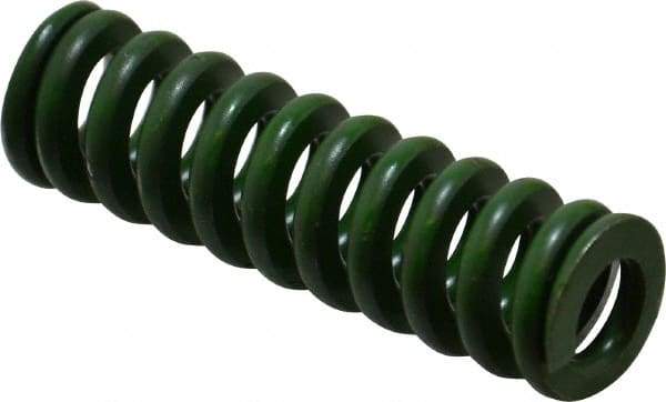 Associated Spring Raymond - 3/4" Hole Diam, 3/8" Rod Diam, 2-1/2" Free Length, Green Die Spring - 312.5 Lb Max Deflection, 0.63" Max Deflection, Extra Heavy Duty, Chromium Alloy Steel - All Tool & Supply