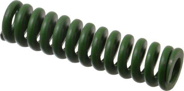 Associated Spring Raymond - 3/4" Hole Diam, 3/8" Rod Diam, 3" Free Length, Green Die Spring - 303.8 Lb Max Deflection, 0.75" Max Deflection, Extra Heavy Duty, Chromium Alloy Steel - All Tool & Supply