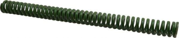 Associated Spring Raymond - 1" Hole Diam, 1/2" Rod Diam, 12" Free Length, Green Die Spring - 528 Lb Max Deflection, 3" Max Deflection, Extra Heavy Duty, Chromium Alloy Steel - All Tool & Supply