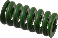 Associated Spring Raymond - 1-1/4" Hole Diam, 5/8" Rod Diam, 2-1/2" Free Length, Green Die Spring - 900 Lb Max Deflection, 0.63" Max Deflection, Extra Heavy Duty, Chromium Alloy Steel - All Tool & Supply