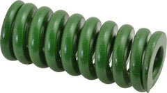 Associated Spring Raymond - 1-1/4" Hole Diam, 5/8" Rod Diam, 3" Free Length, Green Die Spring - 888 Lb Max Deflection, 0.75" Max Deflection, Extra Heavy Duty, Chromium Alloy Steel - All Tool & Supply