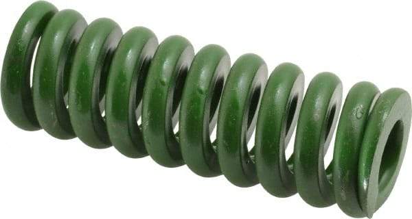 Associated Spring Raymond - 1-1/4" Hole Diam, 5/8" Rod Diam, 3-1/2" Free Length, Green Die Spring - 882 Lb Max Deflection, 0.88" Max Deflection, Extra Heavy Duty, Chromium Alloy Steel - All Tool & Supply