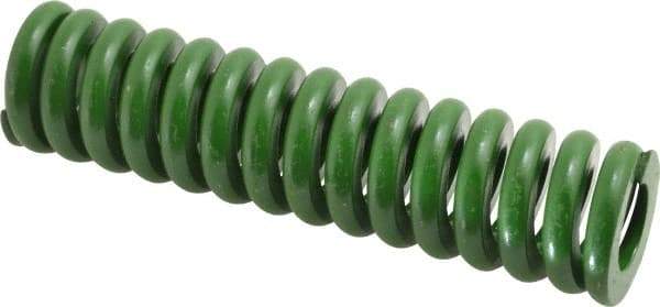 Associated Spring Raymond - 1-1/4" Hole Diam, 5/8" Rod Diam, 5" Free Length, Green Die Spring - 850 Lb Max Deflection, 1.25" Max Deflection, Extra Heavy Duty, Chromium Alloy Steel - All Tool & Supply