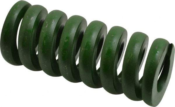 Associated Spring Raymond - 1-1/2" Hole Diam, 3/4" Rod Diam, 3-1/2" Free Length, Green Die Spring - 1715 Lb Max Deflection, 0.88" Max Deflection, Extra Heavy Duty, Chromium Alloy Steel - All Tool & Supply