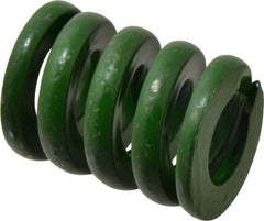 Associated Spring Raymond - 2" Hole Diam, 1" Rod Diam, 2-1/2" Free Length, Green Die Spring - 2385 Lb Max Deflection, 0.63" Max Deflection, Extra Heavy Duty, Chromium Alloy Steel - All Tool & Supply