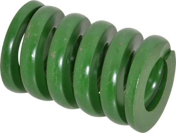 Associated Spring Raymond - 2" Hole Diam, 1" Rod Diam, 3" Free Length, Green Die Spring - 2340 Lb Max Deflection, 0.75" Max Deflection, Extra Heavy Duty, Chromium Alloy Steel - All Tool & Supply