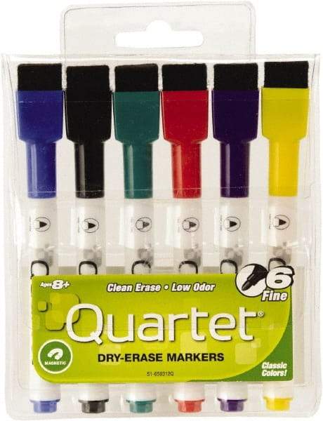 Quartet - Low-Odor ReWritables Fine Point, Classic, 6 Set Dry Erase Markers - For Use with Dry Erase Marker Boards - All Tool & Supply