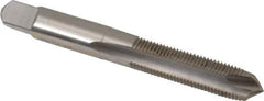 Hertel - M8x1.00 Metric Fine, D2, 3 Flutes, Plug Chamfer, Bright Finish, High Speed Steel Spiral Point STI Tap - 2-15/16" OAL - Exact Industrial Supply