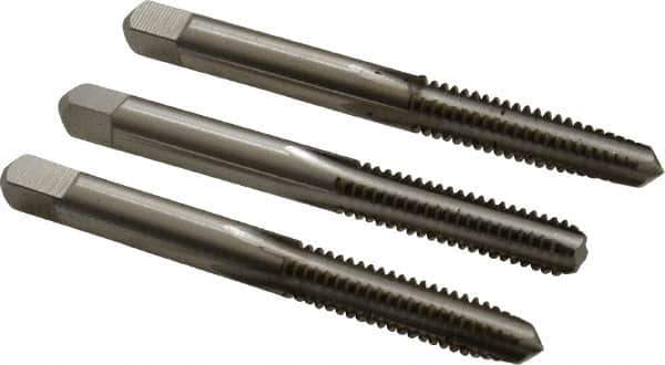 Hertel - 1/4-20 UNC, 4 Flute, Bottoming, Plug & Taper, Bright Finish, High Speed Steel Tap Set - 2-1/2" OAL, 2B/3B Class of Fit - All Tool & Supply