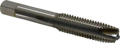 Hertel - M14x2.00 Metric Coarse, 3 Flute, Bright Finish, High Speed Steel Spiral Point Tap - Plug Chamfer, Right Hand Thread, 3-19/32" OAL, 1-21/32" Thread Length, 0.429" Shank Diam - Exact Industrial Supply