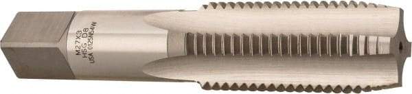 Hertel - M27x3.00 Metric Coarse 4 Flute Bright Finish High Speed Steel Straight Flute Standard Hand Tap - Plug, Right Hand Thread, 5-1/8" OAL, 2-1/2" Thread Length, D8 Limit, Oversize - Exact Industrial Supply