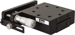 Parker - 62 Lb. Capacity, 10-32 Mount Hole, 1/2" Travel, Precision Ball Bearing Table with Side Drive - Single Axis, 8 Mounting Holes, 2.56" Long x 2.62" Wide x 1" High - All Tool & Supply