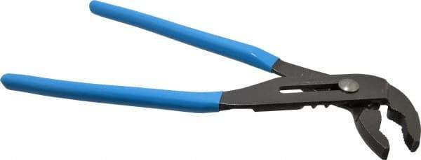 Channellock - 12" OAL, 2-1/4" Max Capacity, 6 Position Tongue & Groove Pliers - V-Jaws, Plastic Dipped Handles - All Tool & Supply