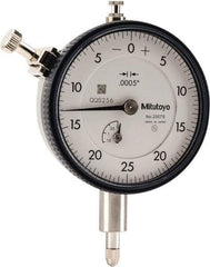 Mitutoyo - 1/8" Range, 0-25-0 Dial Reading, 0.0005" Graduation Dial Drop Indicator - 2-1/4" Dial, 0.05" Range per Revolution, 0.0005" Accuracy, Revolution Counter - All Tool & Supply