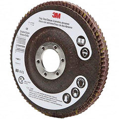 3M - 4-1/2" 60 Grit 7/8" Center Hole Type 27 Ceramic Flap Disc - Exact Industrial Supply