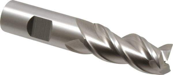 Cleveland - 3/4", 1-5/8" LOC, 3/4" Shank Diam, 3-3/4" OAL, 3 Flute, Powdered Metal Square End Mill - Single End, Uncoated, Spiral Flute, 42° Helix, Centercutting, Right Hand Cut, Right Hand Flute, Series PM-539R - All Tool & Supply