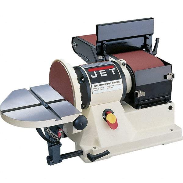 Jet - 48 Inch Long x 6 Inch Wide Belt, 9 Inch Diameter, Horizontal and Vertical Combination Sanding Machine - 2,258 Ft./min Belt Speed, 3/4 HP, Single Phase - All Tool & Supply