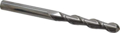 Accupro - 1/2" Diam, 3" LOC, 2 Flute Solid Carbide Ball End Mill - Uncoated, Single End, 6" OAL, 1/2" Shank Diam, Spiral Flute - All Tool & Supply