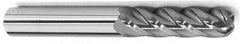 Accupro - 9/16" Diam, 3" LOC, 4 Flute Solid Carbide Ball End Mill - Uncoated, Single End, 6" OAL, 9/16" Shank Diam, Spiral Flute - All Tool & Supply