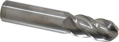 Accupro - 3/4" Diam, 1-1/2" LOC, 4 Flute Solid Carbide Ball End Mill - Uncoated, Single End, 4" OAL, 3/4" Shank Diam, Spiral Flute - All Tool & Supply