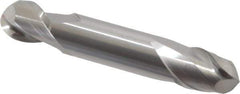 Accupro - 1/2" Diam, 5/8" LOC, 2 Flute Solid Carbide Ball End Mill - Uncoated, Double End, 3" OAL, 1/2" Shank Diam, Spiral Flute - All Tool & Supply