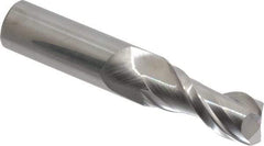 Accupro - 11/16", 1-1/2" LOC, 3/4" Shank Diam, 4" OAL, 2 Flute, Solid Carbide Square End Mill - Single End, Uncoated, Spiral Flute, 40° Helix, Centercutting, Right Hand Cut, Right Hand Flute - All Tool & Supply