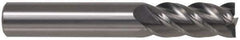 Accupro - 9/16" Diam, 1-1/4" LOC, 4 Flute Solid Carbide Ball End Mill - Uncoated, Single End, 3-1/2" OAL, 9/16" Shank Diam, Spiral Flute - All Tool & Supply