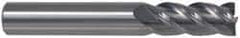 Accupro - 5/8", 1-1/4" LOC, 5/8" Shank Diam, 3-1/2" OAL, 4 Flute, Solid Carbide Square End Mill - Single End, TiCN Finish, Spiral Flute, 40° Helix, Centercutting, Right Hand Cut, Right Hand Flute - All Tool & Supply