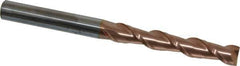 Accupro - 1/2", 3" LOC, 1/2" Shank Diam, 6" OAL, 2 Flute, Solid Carbide Square End Mill - Single End, TiCN Finish, Spiral Flute, 40° Helix, Centercutting, Right Hand Cut, Right Hand Flute - All Tool & Supply