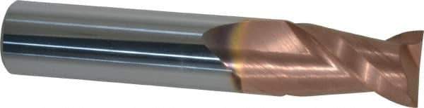 Accupro - 9/16", 7/8" LOC, 9/16" Shank Diam, 3" OAL, 2 Flute, Solid Carbide Square End Mill - Single End, TiCN Finish, Spiral Flute, 40° Helix, Centercutting, Right Hand Cut, Right Hand Flute - All Tool & Supply