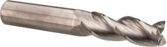 Accupro - 1/2", 2-1/2" LOC, 1/2" Shank Diam, 6" OAL, 3 Flute, Solid Carbide Square End Mill - Single End, Uncoated, Spiral Flute, 37° Helix, Centercutting, Right Hand Cut, Right Hand Flute - All Tool & Supply