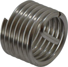 Recoil - 7/16-20 UNF, 0.438" OAL, Free Running Helical Insert - 6-5/8 Free Coils, Tanged, Stainless Steel, Bright Finish, 1D Insert Length - All Tool & Supply