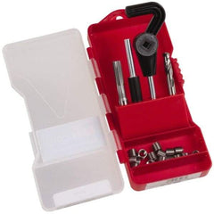 Recoil - 10 Inserts, 1/8-27 - 1/8-27 Internal Thread, 1/8-27, Stainless Steel, Thread Repair Kit - Includes Drill, Installation Tool and Tap - Exact Industrial Supply