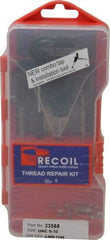 Recoil - 15 Inserts, #8-32, #8-32 UNC, Thread Repair Kit - 0.246" Insert Length - Exact Industrial Supply