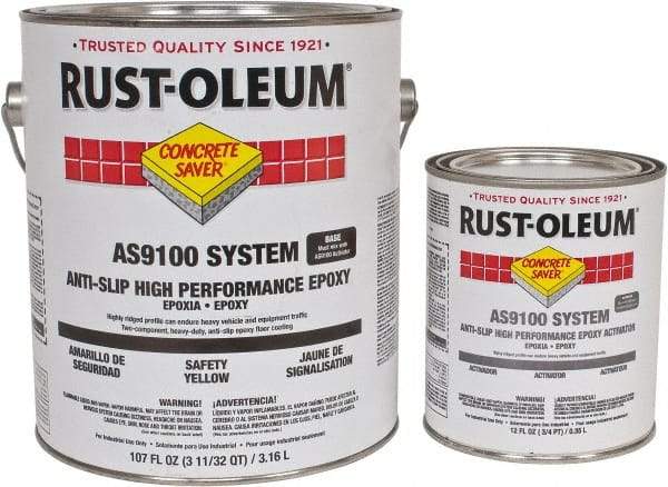 Rust-Oleum - 1 Gal Kit Gloss Safety Yellow Antislip Epoxy - 40 to 60 Sq Ft/Gal Coverage, <250 g/L VOC Content - All Tool & Supply