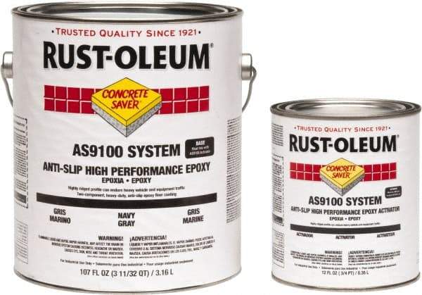 Rust-Oleum - 1 Gal Kit Gloss Navy Gray Antislip Epoxy - 40 to 60 Sq Ft/Gal Coverage, <250 g/L VOC Content - All Tool & Supply