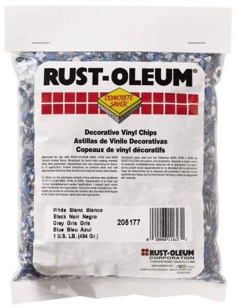 Rust-Oleum - Black/White/Blue Vinyl Floor Chips - 1 Lb Plastic Bag - All Tool & Supply