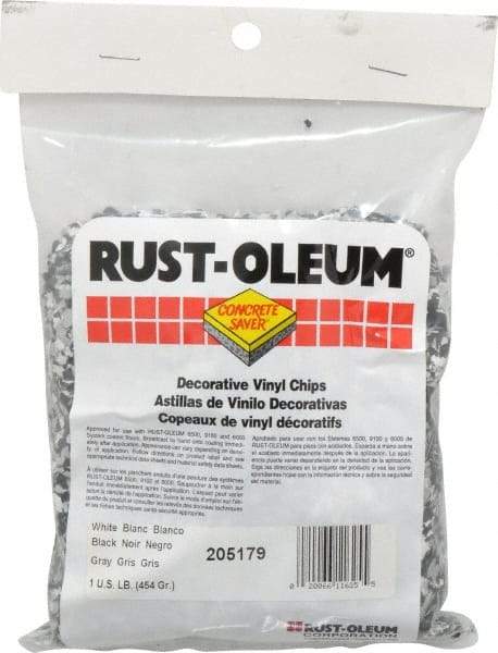 Rust-Oleum - Black/White/Gray Vinyl Floor Chips - 1 Lb Plastic Bag - All Tool & Supply