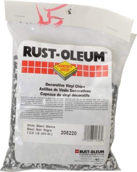 Rust-Oleum - Black/White Vinyl Floor Chips - 1 Lb Plastic Bag - All Tool & Supply