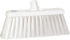 Vikan - 12" Heavy Duty Synthetic Push Broom - 4" Bristle Length, Plastic Block, European Threaded Handle Connection - All Tool & Supply