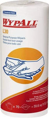 WypAll - L30 Dry General Purpose Wipes - Small Roll, 10-3/8" x 11" Sheet Size, White - All Tool & Supply