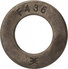 Value Collection - 1-1/8" Screw, Grade SAE 1035-1050 Steel Structural Flat Washer - 1-1/4" ID x 2-1/4" OD, Plain Finish - All Tool & Supply