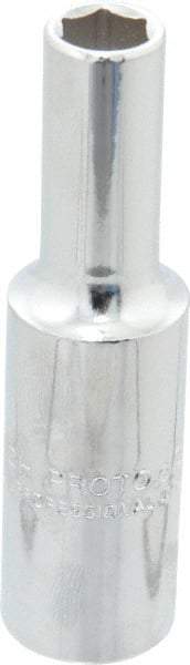 Proto - 3/8", 1/2" Drive, Deep Hand Socket - 6 Points, 3-1/4" OAL, Chrome Finish - All Tool & Supply