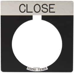 Eaton Cutler-Hammer - Square, Legend Plate - Close - Black Background, 30-1/2mm Hole Diameter - All Tool & Supply