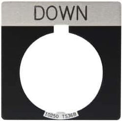 Eaton Cutler-Hammer - Square, Legend Plate - Down - Black Background, 30-1/2mm Hole Diameter - All Tool & Supply