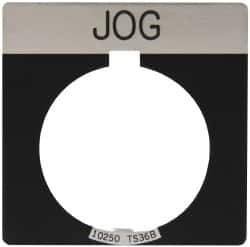 Eaton Cutler-Hammer - Square, Legend Plate - Jog - Black Background, 30-1/2mm Hole Diameter - All Tool & Supply