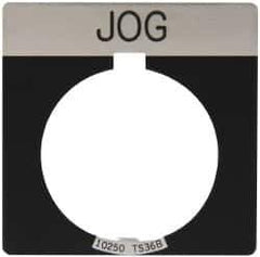 Eaton Cutler-Hammer - Square, Legend Plate - Jog - Black Background, 30-1/2mm Hole Diameter - All Tool & Supply