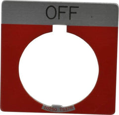 Eaton Cutler-Hammer - Square, Legend Plate - Off - Red Background, 30-1/2mm Hole Diameter - All Tool & Supply