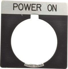 Eaton Cutler-Hammer - Square, Legend Plate - Power On - Black Background, 30-1/2mm Hole Diameter - All Tool & Supply